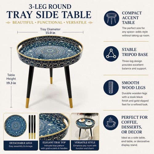 Modern round tray side - tray,